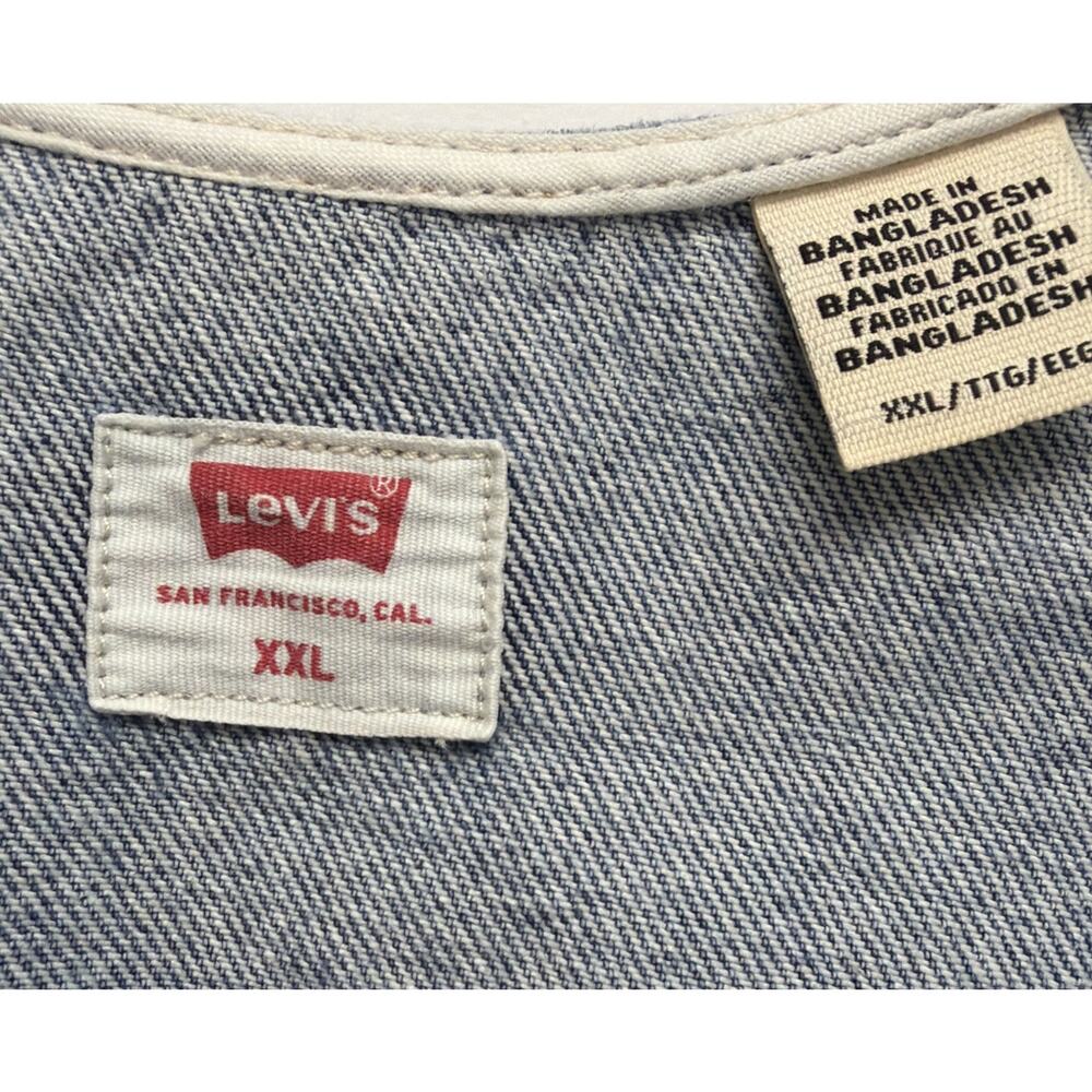 Levi's Charlie Denim Crop Top Women XXL Blue Slim Fit 100% Cotton Cowgirl Casual - Picture 4 of 13